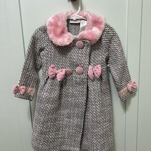 Blueberi Boulevard Girls Tweed Dress Coat
